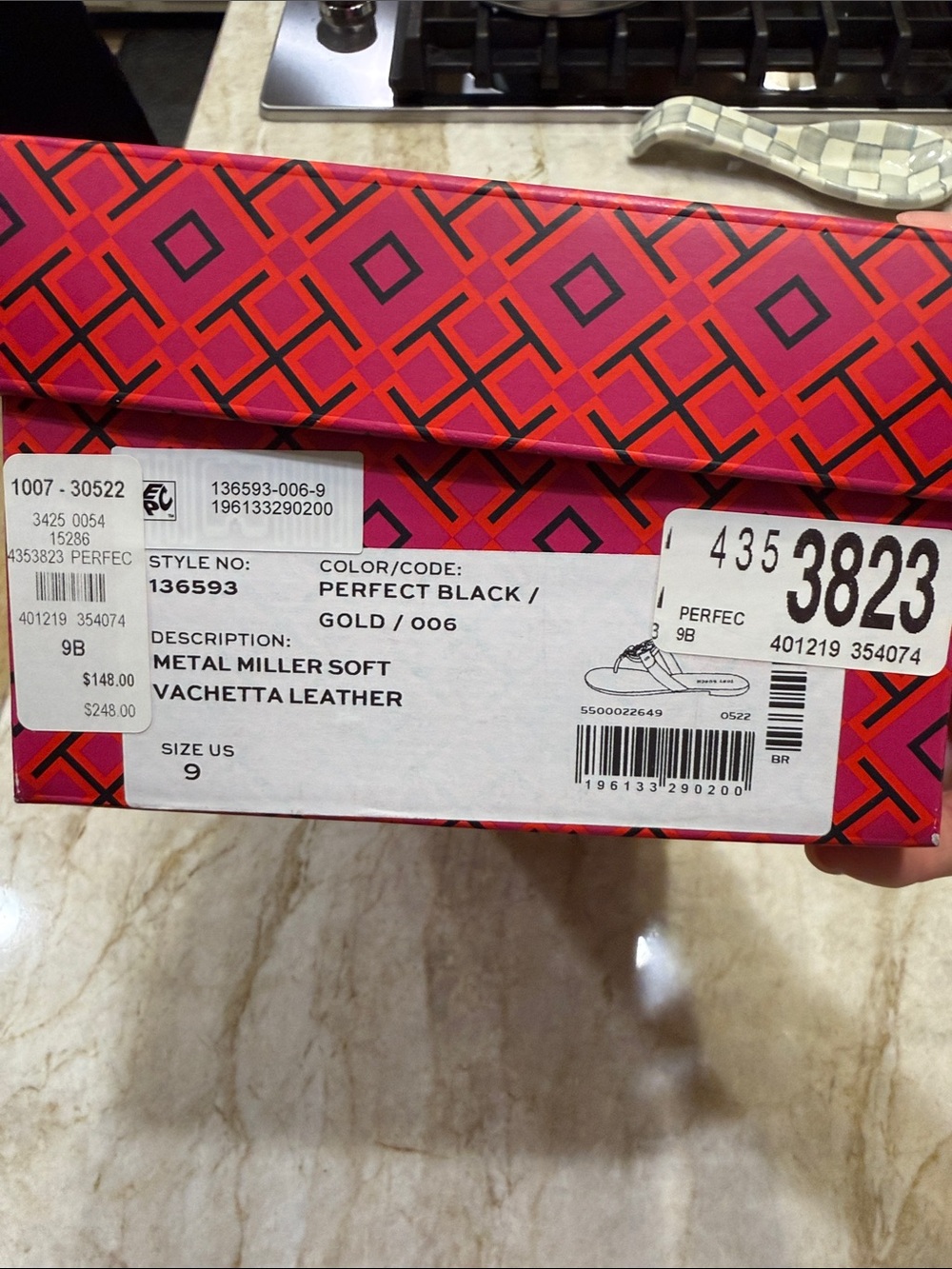 Tory Burch Metal Miller Soft Leather Sandal Black US 9 - Picture 5 of 5